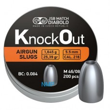 JSB Knockout Slug .216 Pellets 5.50mm .22 calibre 25.39gr Tins of 200 