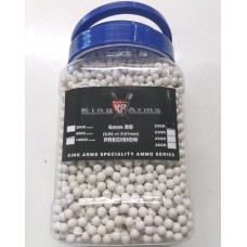 5000 x 6mm King Arms 20g White Polished Airsoft BB Gun Pellets in Tub with handle